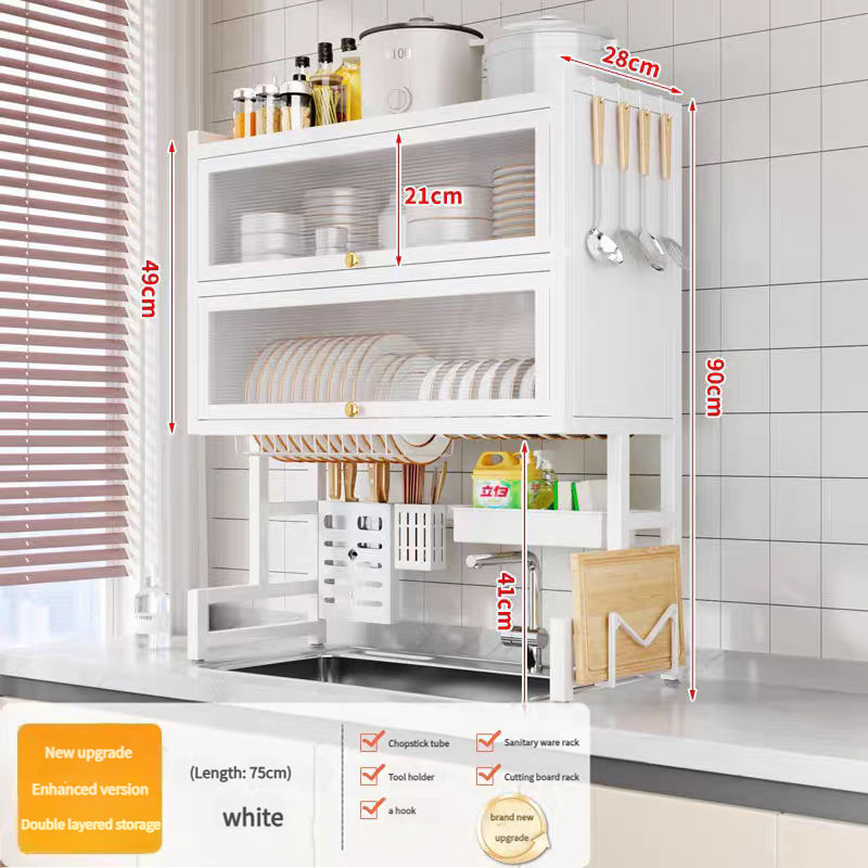 Kệ Đựng Đồ Nhà Bếp 2 Ngăn Cửa Trong Suốt Chống Bụi Nhập Khẩu Kệ Đựng Đồ Nhà Bếp 2 Ngăn Cửa Trong Suốt Chống Bụi Nhập Khẩu - hình 4