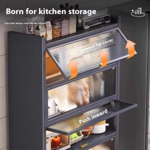 Kệ Đựng Đồ Nhà Bếp 3 Tầng Bằng Kim Loại Chống Bụi Nhập Khẩu - hình 5