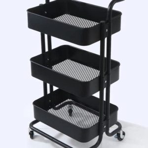 Kệ Đựng Đồ Nhà Bếp 3 Tầng Thép Carbon Màu Đen Có Bánh Xe Nhập Khẩu Kệ Đựng Đồ Nhà Bếp 3 Tầng Thép Carbon Màu Đen Có Bánh Xe Nhập Khẩu - hình 1