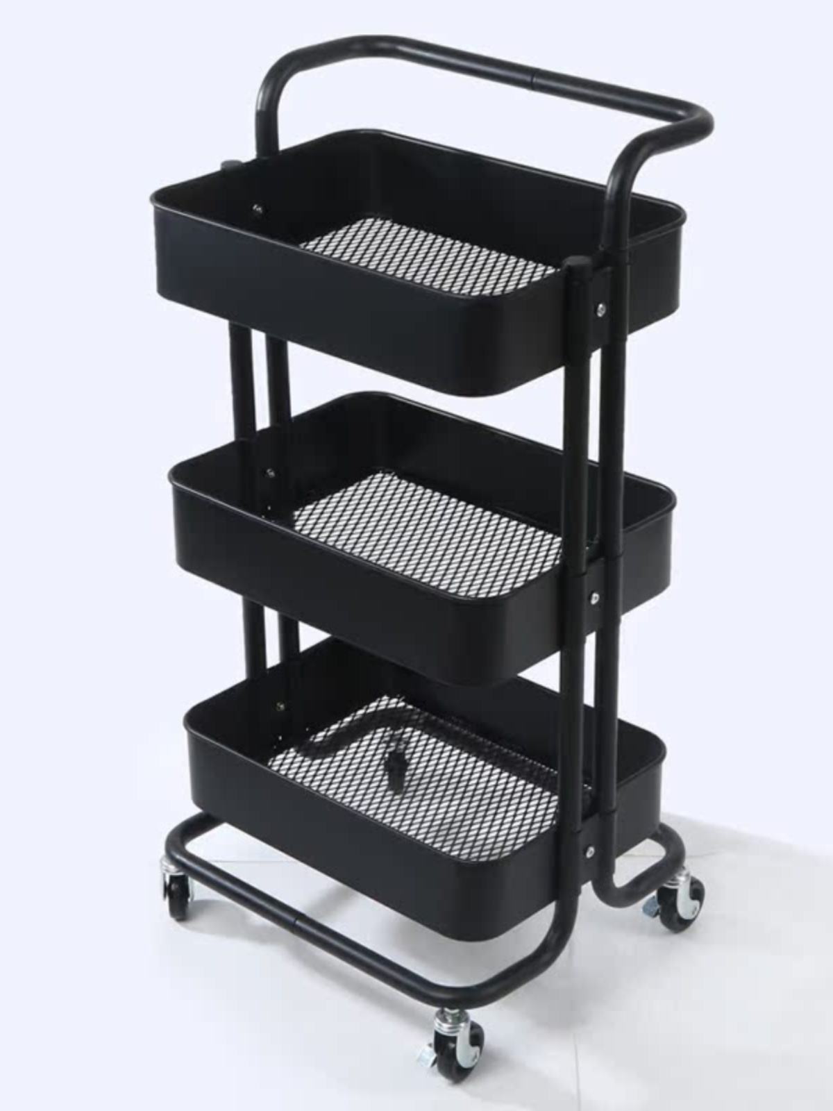Kệ Đựng Đồ Nhà Bếp 3 Tầng Thép Carbon Màu Đen Có Bánh Xe Nhập Khẩu Kệ Đựng Đồ Nhà Bếp 3 Tầng Thép Carbon Màu Đen Có Bánh Xe Nhập Khẩu - hình 1