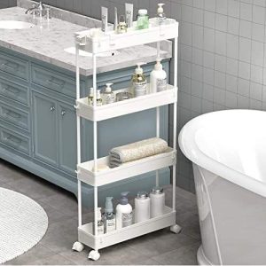 Kệ Đựng Đồ Nhà Bếp 4 Tầng Màu Đen Thiết Kế Mỏng Di Động Nhập Khẩu - hình 5