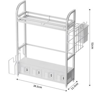 Kệ Đựng Gia Vị 3 Tầng Thép Carbon Màu Trắng Nhập Khẩu Kệ Đựng Gia Vị 3 Tầng Thép Carbon Màu Trắng Nhập Khẩu - hình 3