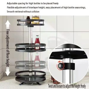 Kệ Đựng Gia Vị 3 Tầng Xoay Thép Carbon Chống Nước Nhập Khẩu - hình 2