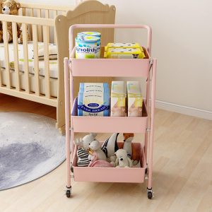Kệ Đựng Nhà Bếp 3 Tầng Bằng Kim Loại Có Bánh Xe Di Động Nhập Khẩu - hình 4