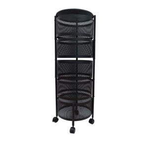 Kệ Đựng Trái Cây Rau Quả 5 Tầng Xoay Đa Năng Bằng Thép Sơn Tĩnh Điện Nhập Khẩu - hình 1
