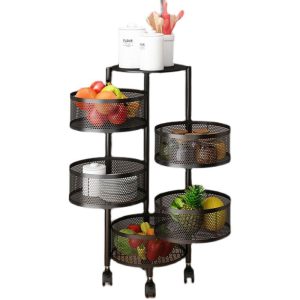 Kệ Đựng Trái Cây Rau Quả 5 Tầng Xoay Đa Năng Bằng Thép Sơn Tĩnh Điện Nhập Khẩu - hình 2