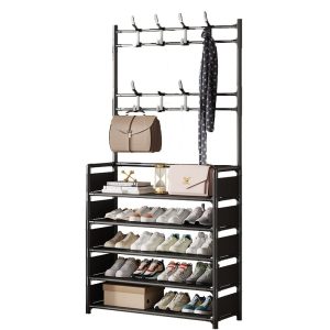 Kệ Nhựa Có Móc Treo 5 Tầng Đựng Giày Dép Đa Năng Màu Đen Nhập Khẩu Kệ Nhựa Có Móc Treo 5 Tầng Đựng Giày Dép Đa Năng Màu Đen Nhập Khẩu - hình 2