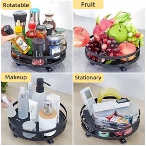 Khay Xoay Đựng Gia Vị 3 Tầng Kim Loại Đen Thông Minh Khay Xoay Đựng Gia Vị 3 Tầng Kim Loại Đen Thông Minh - hình 1