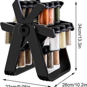 Khay Xoay Thông Minh 12 Ngăn Đựng Gia Vị Chai Thủy Tinh Đen Nhập Khẩu - hình 3