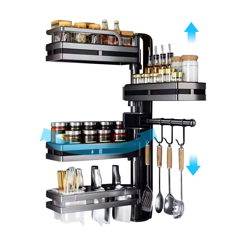 Khay Xoay Thông Minh 3 Tầng Đựng Gia Vị Có Móc Treo Nhập Khẩu Khay Xoay Thông Minh 3 Tầng Đựng Gia Vị Có Móc Treo Nhập Khẩu