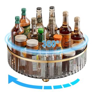 Khay Xoay Thông Minh 360 Độ Acrylic Trong Suốt Đựng Gia Vị Nhập Khẩu