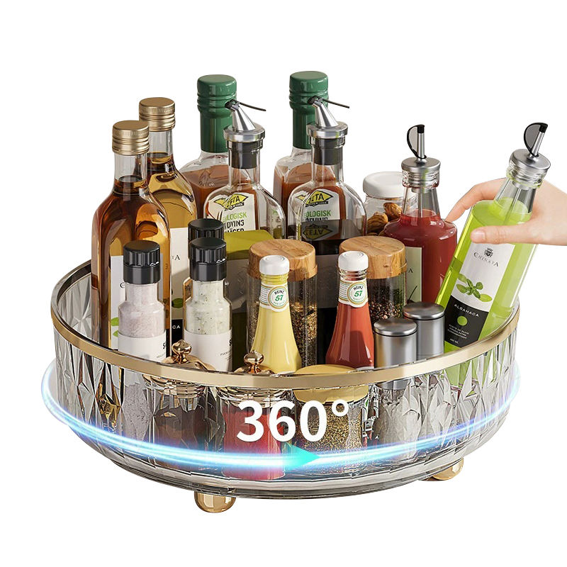 Khay Xoay Thông Minh 360 Độ Acrylic Trong Suốt Đựng Gia Vị Nhập Khẩu Khay Xoay Thông Minh 360 Độ Acrylic Trong Suốt Đựng Gia Vị Nhập Khẩu - hình 1