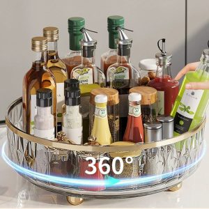 Khay Xoay Thông Minh 360 Độ Acrylic Trong Suốt Đựng Gia Vị Nhập Khẩu Khay Xoay Thông Minh 360 Độ Acrylic Trong Suốt Đựng Gia Vị Nhập Khẩu - hình 2