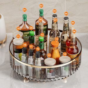 Khay Xoay Thông Minh 360 Độ Acrylic Trong Suốt Đựng Gia Vị Nhập Khẩu Khay Xoay Thông Minh 360 Độ Acrylic Trong Suốt Đựng Gia Vị Nhập Khẩu - hình 4