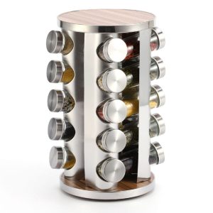 Khay Xoay Thông Minh 8 Hũ Gia Vị Inox Xoay 360 Độ Nhập Khẩu - hình 1
