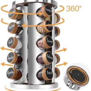 Khay Xoay Thông Minh Đựng Gia Vị 20 Lọ Thép Không Gỉ Nhập Khẩu