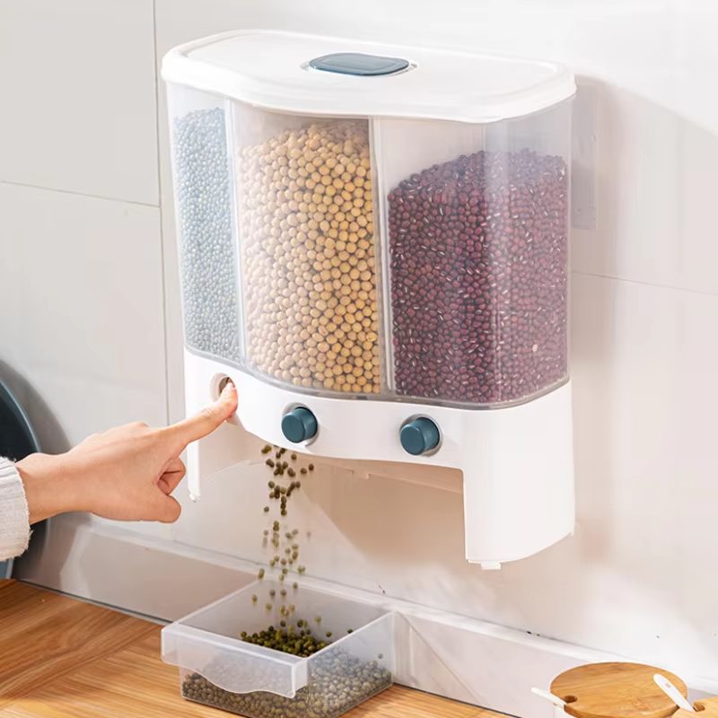Thùng Gạo Thông Minh 3 Ngăn Định Lượng Nhựa Trong Suốt Nhập Khẩu Thùng Gạo Thông Minh 3 Ngăn Định Lượng Nhựa Trong Suốt Nhập Khẩu