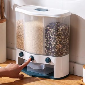 Thùng Gạo Thông Minh 3 Ngăn Định Lượng Nhựa Trong Suốt Nhập Khẩu Thùng Gạo Thông Minh 3 Ngăn Định Lượng Nhựa Trong Suốt Nhập Khẩu - hình 4