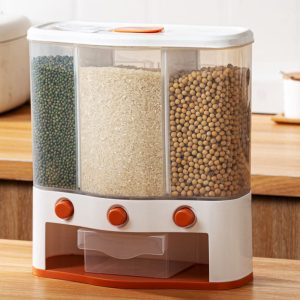 Thùng Gạo Thông Minh 3 Ngăn Định Lượng Nhựa Trong Suốt Nhập Khẩu Thùng Gạo Thông Minh 3 Ngăn Định Lượng Nhựa Trong Suốt Nhập Khẩu - hình 5