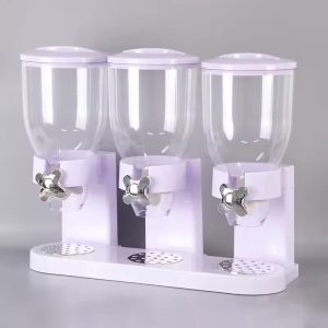 Thùng Gạo Thông Minh 3 Ngăn Nhựa Trong Suốt Có Nắp Kín Định Lượng