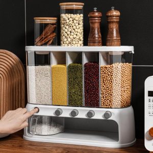 Thùng Gạo Thông Minh 5 Ngăn Định Lượng Tự Động Nhập Khẩu