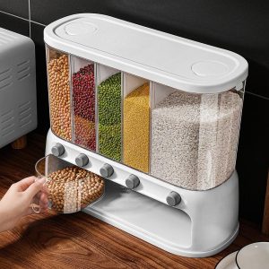 Thùng Gạo Thông Minh 5 Ngăn Định Lượng Tự Động Nhập Khẩu Thùng Gạo Thông Minh 5 Ngăn Định Lượng Tự Động Nhập Khẩu - hình 5