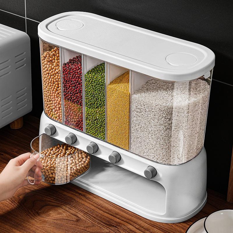 Thùng Gạo Thông Minh 5 Ngăn Định Lượng Tự Động Nhập Khẩu Thùng Gạo Thông Minh 5 Ngăn Định Lượng Tự Động Nhập Khẩu - hình 5