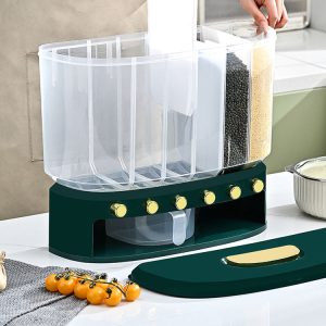 Thùng Gạo Thông Minh 6 Ngăn Định Lượng Tự Động Màu Trắng Thùng Gạo Thông Minh 6 Ngăn Định Lượng Tự Động Màu Trắng - hình 3