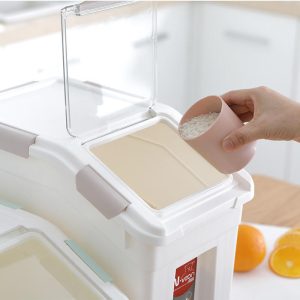 Thùng Gạo Thông Minh Nhựa Không BPA Nắp Kín Chống Ẩm Nhập Khẩu - hình 3