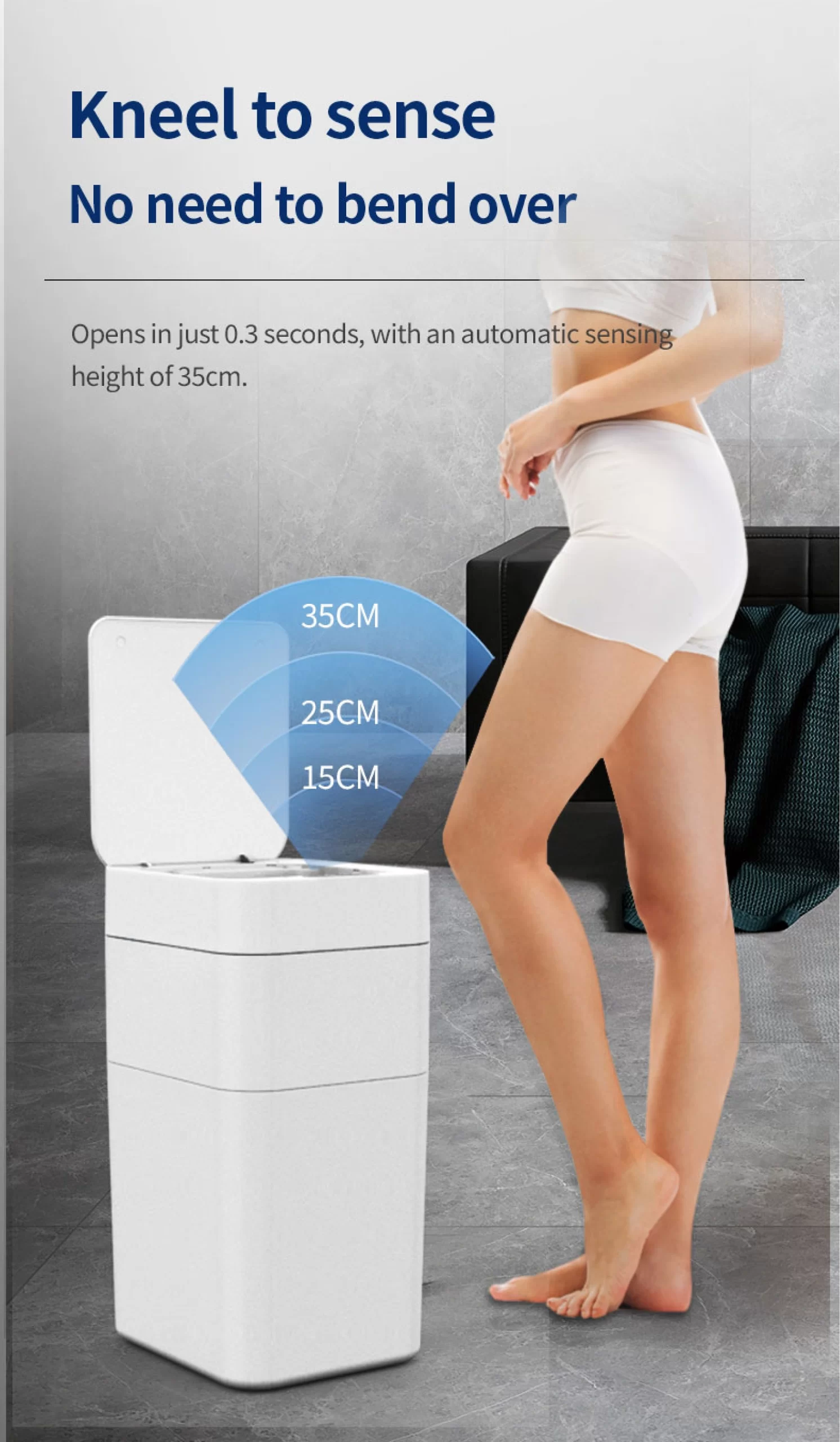 Thùng Rác Thông Minh Cảm Ứng Tự Động 30L Nắp Kín Khử Mùi Thùng Rác Thông Minh Cảm Ứng Tự Động 30L Nắp Kín Khử Mùi - hình 2