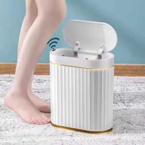 Thùng Rác Thông Minh Cảm Ứng Tự Động Màu Trắng Nhập Khẩu