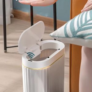 Thùng Rác Thông Minh Cảm Ứng Tự Động Màu Trắng Nhập Khẩu Thùng Rác Thông Minh Cảm Ứng Tự Động Màu Trắng Nhập Khẩu - hình 2