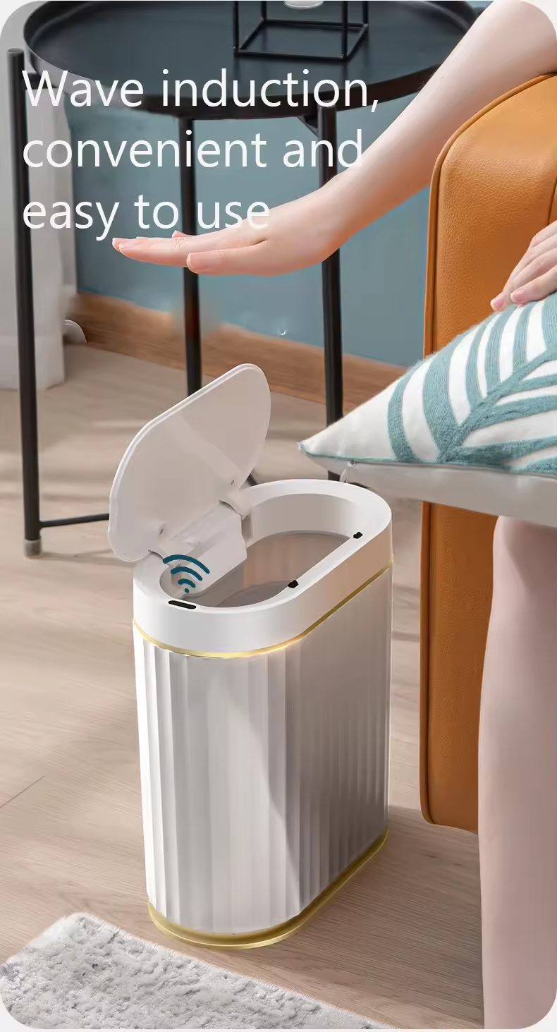 Thùng Rác Thông Minh Cảm Ứng Tự Động Màu Trắng Nhập Khẩu Thùng Rác Thông Minh Cảm Ứng Tự Động Màu Trắng Nhập Khẩu - hình 2