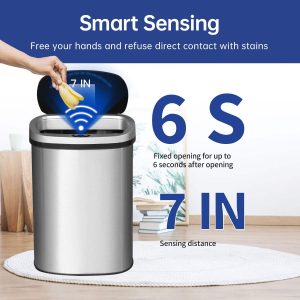 Thùng Rác Thông Minh Giá Rẻ 50 Lít Inox Cảm Biến Tự Động Nhập Khẩu - hình 2