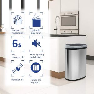 Thùng Rác Thông Minh Giá Rẻ 50 Lít Inox Cảm Biến Tự Động Nhập Khẩu - hình 3