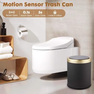 Thùng Rác Thông Minh Giá Rẻ Cảm Biến Tự Động 11L Màu Trắng Vàng Nhập Khẩu - hình 4