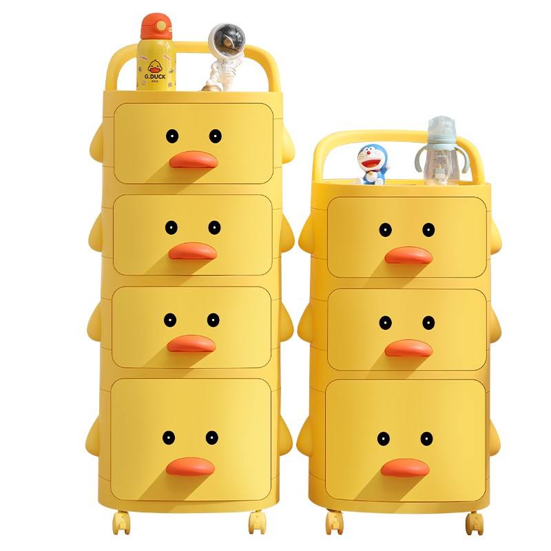 Tủ Bỉm Sữa 4 Tầng Họa Tiết Vịt Vàng Có Bánh Xe Nhập Khẩu Tủ Bỉm Sữa 4 Tầng Họa Tiết Vịt Vàng Có Bánh Xe Nhập Khẩu