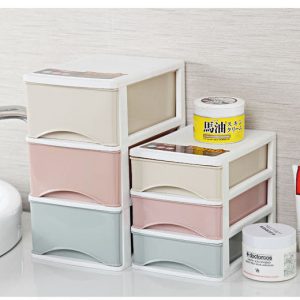 Tủ Kéo Nhựa Mini 3 Ngăn Màu Pastel Tiện Lợi Nhập Khẩu
